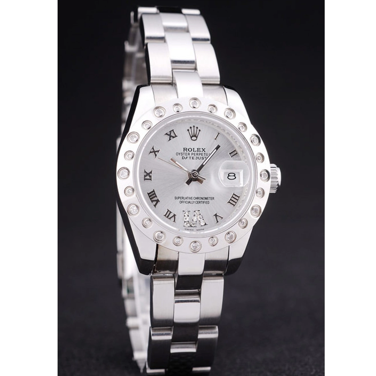 Good copy rolex watches Rolex 7474 Bezel Silver Dial Polished Diamonds Datejust Silver 0715